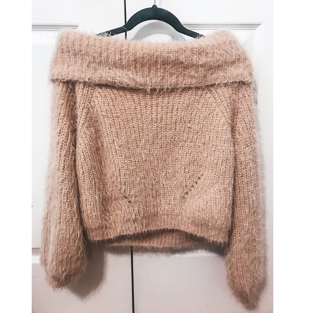 Blush Off-Shoulder Sweater
